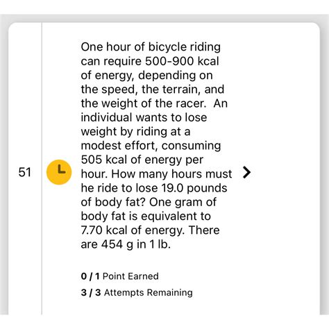 Solved One Hour Of Bicycle Riding Can Require Kcal Chegg