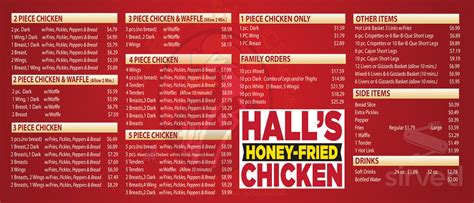 Menu For Hall S Chicken In Dallas TX Sirved