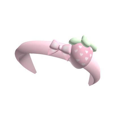 Cute Strawberry Bow Pink Headband Cottagecore Roblox