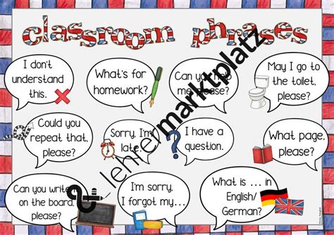 Poster Classroom Phrases Unterrichtsmaterial Im Fach Englisch