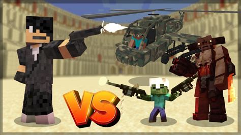 Minecraft ENFRENTEI TODOS OS MOBS DO TECHGUNS DERROTANDO BOSSES