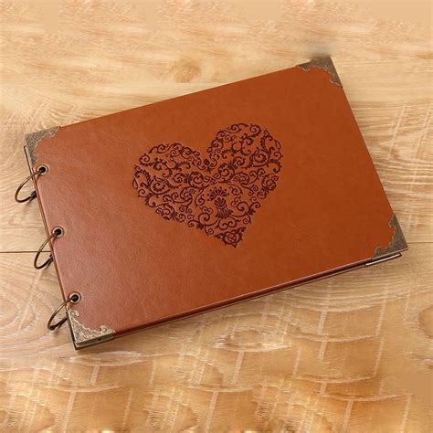 Hot Leather Handmade DIY Gift Photo Album Book