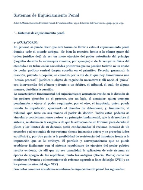 Sistemas De Enjuiciamiento Penal Pdf Procedimiento Criminal