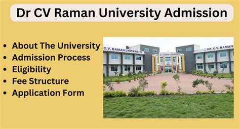 Dr CV Raman University Admission 2024 25 Last Date Process