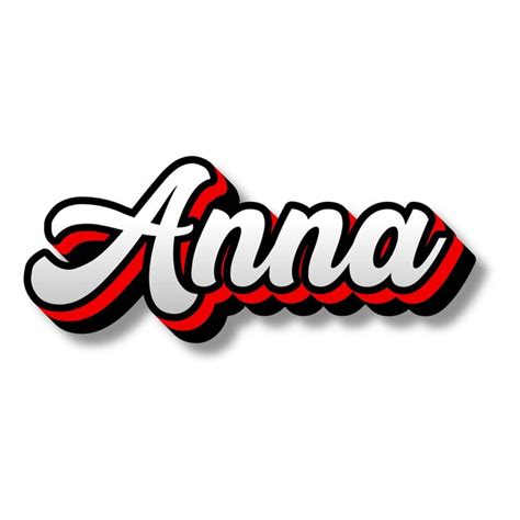 Premium Photo Anna Text D Silver Red Black White Background Photo