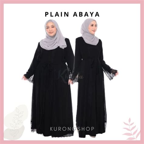 Ameelin Abaya Jubah Hitam Plain 🔥 Xs 6xl Plus Size Jubah With