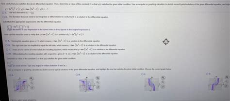 Solved First Verify That Y X Satisfies The Given