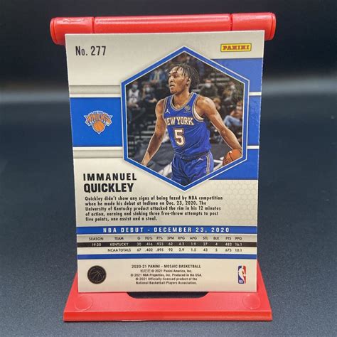 Mosaic Nba Debut Rookie Card Rc Immanuel Quickley New York