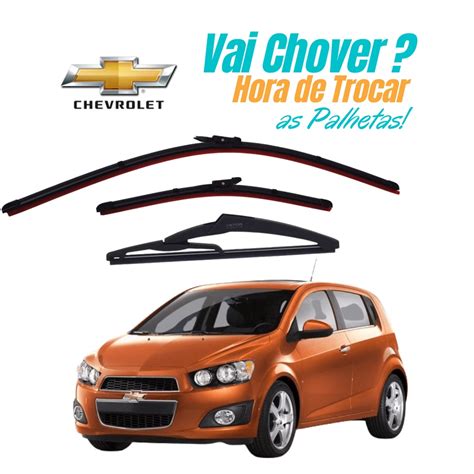 Kit 3 Palhetas Limpador De Parabrisa Dianteiro Traseiro Chevrolet