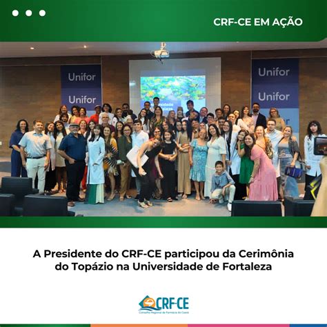 A Presidente Do Crf Ce Participou Da Cerim Nia Do Top Zio Na