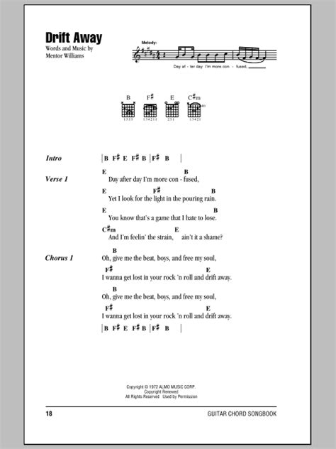 Drift Away By Dobie Gray Guitar Chords Lyrics Guitar Instructor