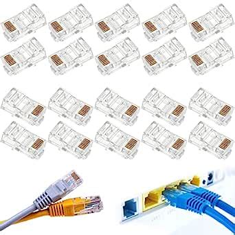 Demarsen 100 Connecteur CAT6 RJ45 Connecteur à Sertir Cat6 CAT6