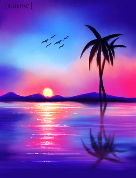 Lets Paint A Sunset In Procreate Will Help You Relax Banashree Das