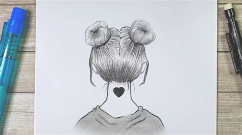 Comment Dessiner Une Fille Avec Messy Bun Hair Tape Par Tape