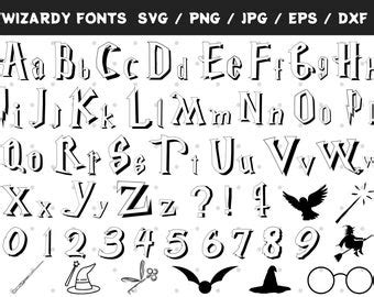 Potter Font SVG Wizard Font Svg Halloween Font Svg Magic Wizard Svg