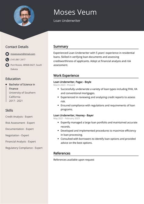 Loan Underwriter Cv Job Description Sample And Guide