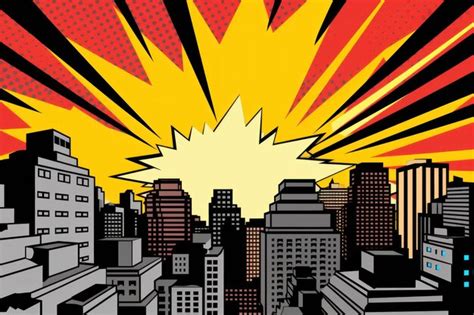 Premium Ai Image Comic Retro Pop Art Style Sunrise In The City