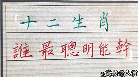 十二生肖裏最聰明能幹的是誰看看跟你想法一致嗎 生肖運勢 chinese calligraphy 中國書法 老年人健康 養生 老人言