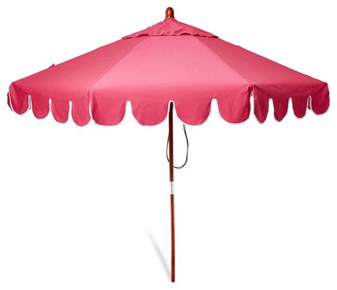 Scallop Edge 9' Patio Umbrella, Pink - Contemporary - Outdoor Umbrellas