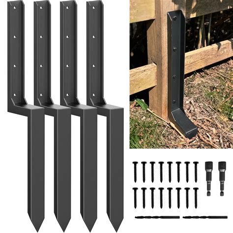 Thicker Steel Fence Post Repair Kit Anchors Ground Spikes Thicker