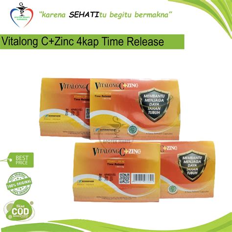 Jual VITALONG C PLUS ZINK PER STRIP ISI 4 TAB SUPLEMEN DAYA TAHAN TUBUH