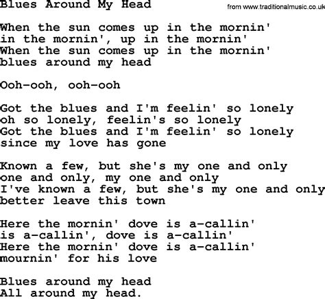 Blues Around My Head By The Byrds Lyrics With Pdf