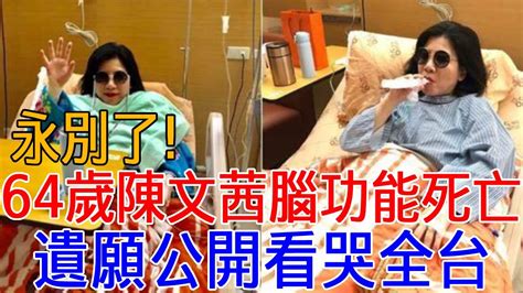 64歲陳文茜驚傳腦功能死亡！躺床向世界告別看哭全台，千萬財產拱手送人太唏噓陳文茜 巨星來了 Youtube