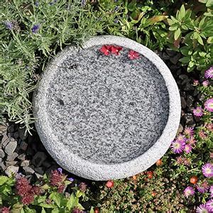 CLGarden Granit Vogelbad Ø 35cm rund Vogeltränke Naturstein Garten