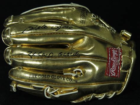 Pete Rose Signed Rawlings Gold Glove Mini Baseball Glove Inscribed 2x