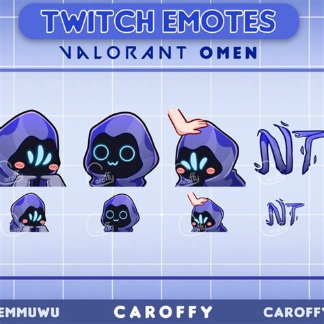 Valorant Omen Cute Kawaii Chibi Funny Emotes Set For Twitch Etsy