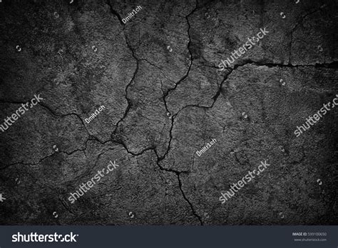 Cracked Concrete Wall Covered Gray Cement Stock Photo