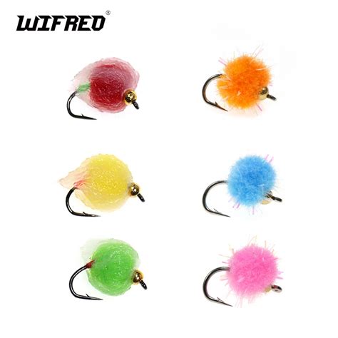 Wifreo Pcs Brass Bead Head Egg Fly Glo Bug Salmon Fish Roe Fast