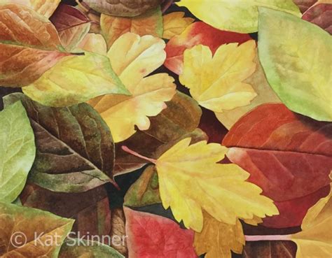 How I Painted The Autumn Leaves Watercolor Painting Kat Skinner