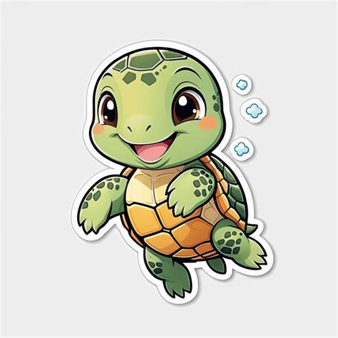 Premium Photo | Cute turtle character stickers