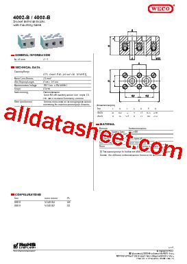 4002 B Datasheet PDF WECO ELECTRICAL CONNECTORS INC