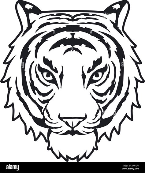 Tiger Face Expression Illustration Tattoo Art Vector Stock Vector