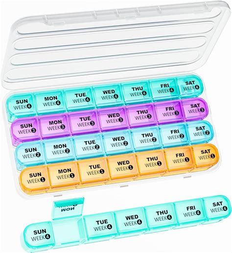 Amazon Monthly Pill Organizer Times A Day Daviky Weekly Pill