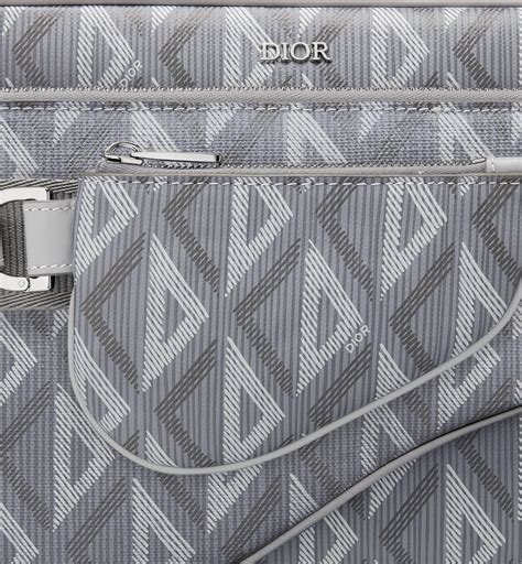 Saddle Triple Pouch Dior Gray Cd Diamond Canvas Dior