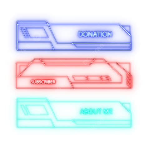 Twitch Stream Panel White Transparent Neon Twitch Stream Panels