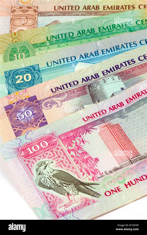 United Arab Emirates Uae Dirhams Currency Money Notes Stock Photo