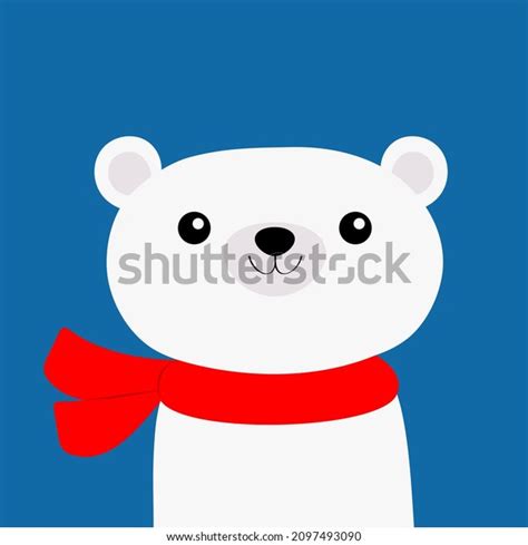 Polar White Bear Cub Face Red Stock Illustration 2097493090 | Shutterstock