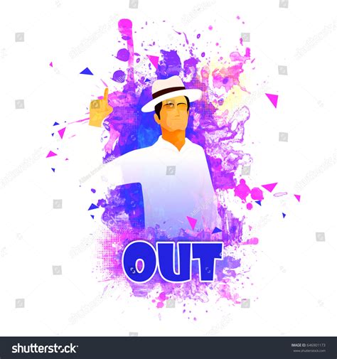 Cricket Umpire Showing Out On Abstract Stock Vector (Royalty Free ...