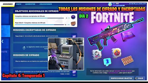 ⚔️fortnite CÓmo Completar Todas Las Misiones Cifrado Y Encriptadas De Cifrado DÍa 2 🔒🤫 Youtube