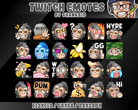 24x Twitch Emotes Gorilla Etsy