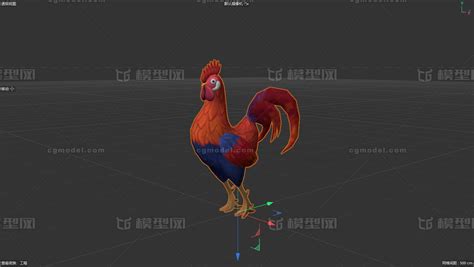 桌面装饰小摆件低面数卡通可爱动物公鸡模型 飞禽模型库 Cinema 4dc4d模型下载 Cg模型网