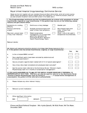 Fillable Online Ruh Nhs Uro Inf Gynae Form Fax Email Print Pdffiller