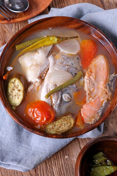 Sinigang na Salmon (Salmon Head in Sour Tamarind Soup) - Foxy Folksy