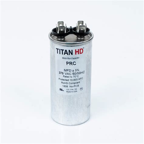 Titan Hd Run Capacitor 60 Mfd 370 Volt Round Packard Online