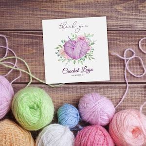 Crochet Logo Watercolor Knitting Logo Yarn Premade Logo Etsy Shop Logo