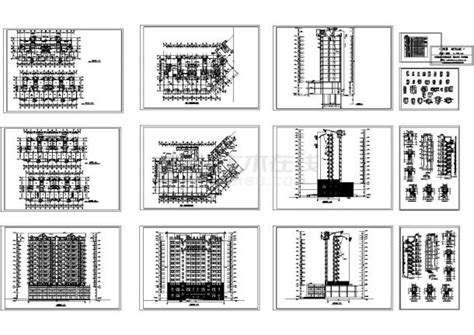 青岛市某13层高层点式住宅楼建筑设计cad施工图住宅小区土木在线